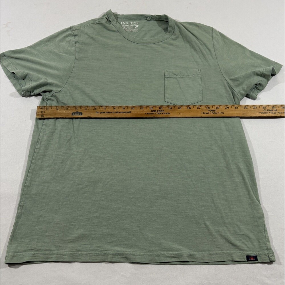 Faherty Sunwashed Organic Cotton Pocket T-Shirt Mens Short Sleeve Slub Tee Sz XL - Picture 5 of 10